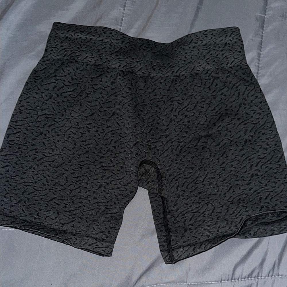 Women's Black Patterned Shorts